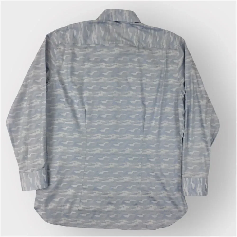 TED BAKER‎ Mens Button Up Shirt Long Sleeve Mens Size 16.5 Cotton Casual Camo